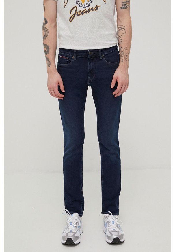 Tommy Jeans jeansy SCANTON BF3362 męskie. Kolor: niebieski