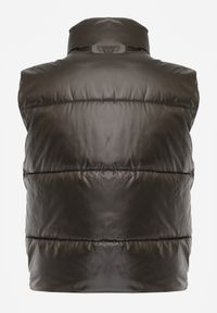 Born2be - Ciemnozielona Kamizelka z Szerokim Kołnierzem Pikowana Risara. Kolor: zielony. Długość rękawa: bez rękawów #6