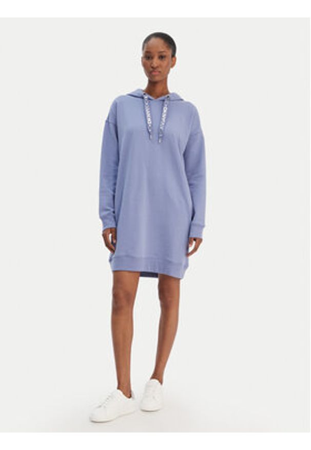 DKNY Sport - DKNY Sukienka dzianinowa DP6D4914 Niebieski Regular Fit. Kolor: niebieski. Materiał: bawełna