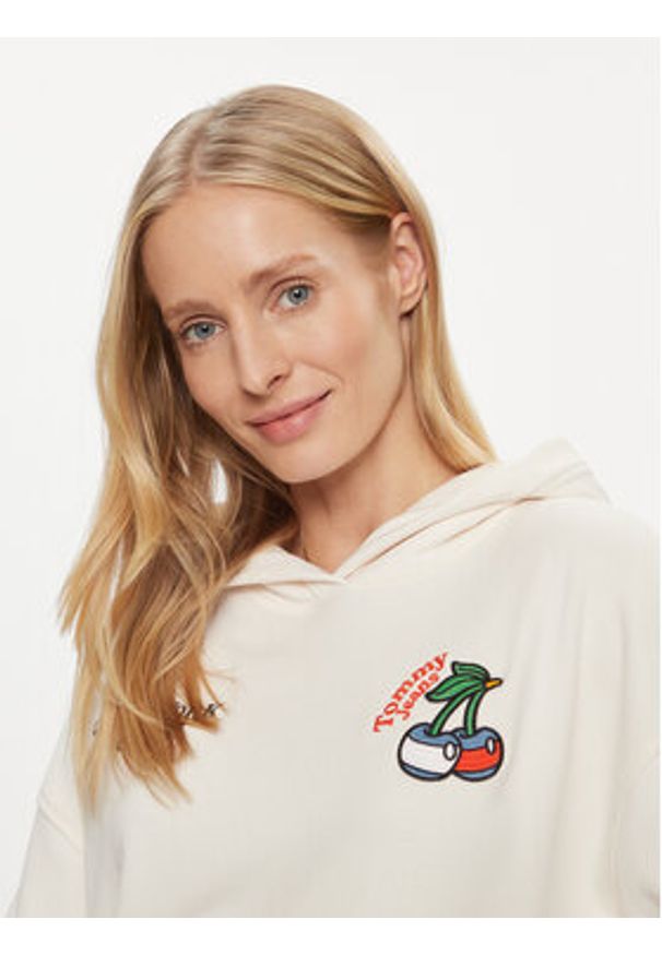 Tommy Jeans Bluza Cherry DW0DW17707 Biały Relaxed Fit. Kolor: biały. Materiał: bawełna