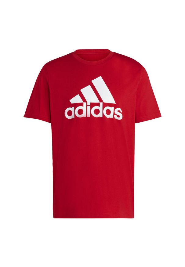 Adidas - Koszulka męska adidas Essentials. Kolor: czerwony. Materiał: bawełna, dzianina. Sport: fitness