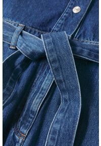 mango - Mango Kombinezon jeansowy Naomi bawełniany. Okazja: na co dzień. Kolor: turkusowy. Materiał: bawełna, jeans. Długość rękawa: długi rękaw. Długość: długie. Styl: casual #6