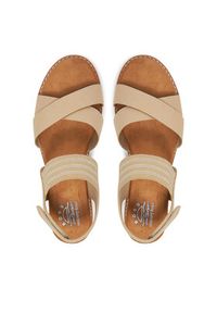 skechers - Skechers Sandały BOBS Desert Kiss-Shore Enough 114130/NAT Beżowy. Kolor: beżowy. Materiał: materiał #3