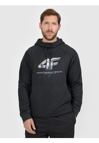 4f - 4F Bluza dresowa nierozpinana z kapturem męska - szara XXL. Okazja: na co dzień. Typ kołnierza: kaptur. Kolor: szary. Materiał: dresówka. Styl: klasyczny, casual #1