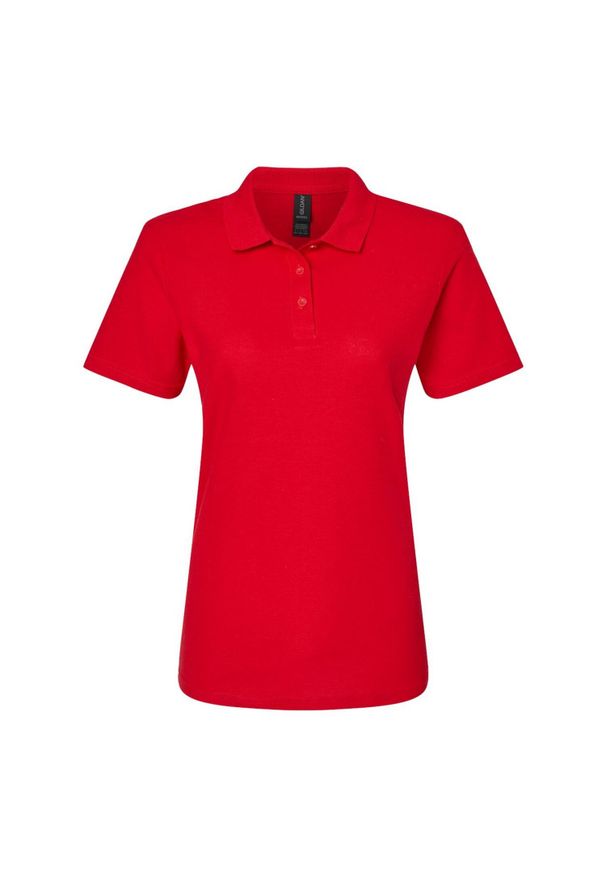 GILDAN - Damska Koszulka Polo Pique Soft Touch. Typ kołnierza: polo. Kolor: czerwony