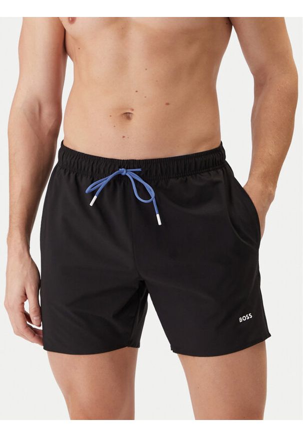 BOSS Szorty kąpielowe Tio 50491601 Czarny Regular Fit. Kolor: czarny. Materiał: syntetyk