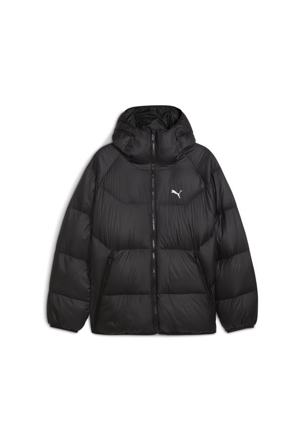 Puma - Męska kurtka puchowa z kapturem PUMA. Typ kołnierza: kaptur. Kolor: wielokolorowy, szary, czarny, brązowy. Materiał: puch. Sport: turystyka piesza
