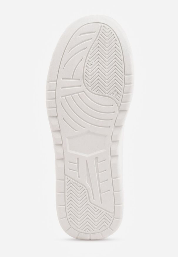 Born2be - Białe Sneakersy VICES na Grubej Podeszwie z Tłoczeniami Azirara. Okazja: na co dzień, do pracy, na spotkanie biznesowe. Kolor: biały. Materiał: jeans. Sport: golf