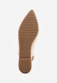 Born2be - Beżowe Sandały Slingback z Noskiem w Szpic Arrilla. Okazja: do pracy, na co dzień. Kolor: beżowy. Styl: elegancki, klasyczny, casual #4