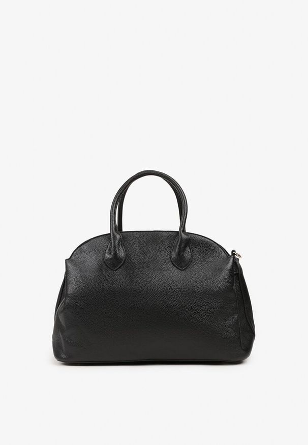 Born2be - Czarna Trzykomorowa Torebka Shopper z Dwoma Rączkami i Paskiem Arivire. Kolor: czarny. Styl: casual, elegancki. Rodzaj torebki: na ramię