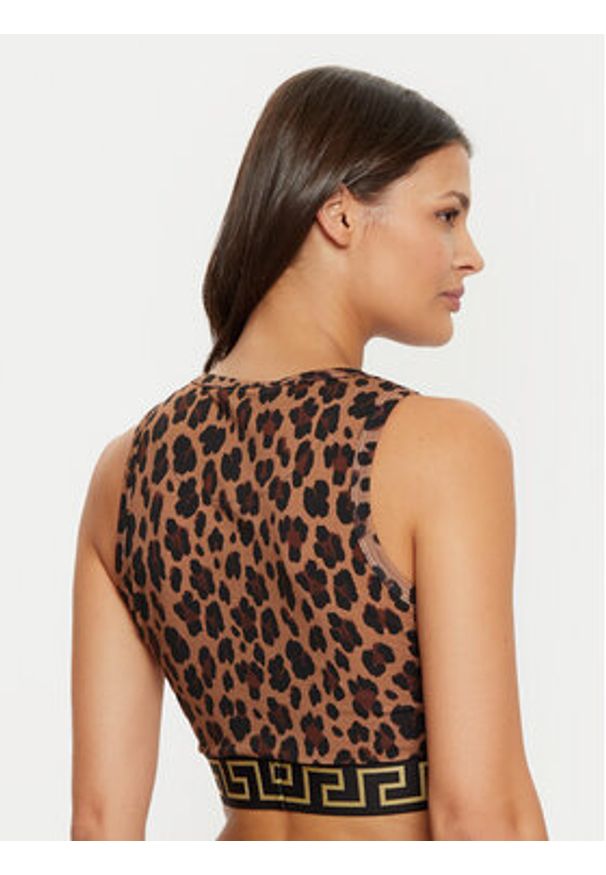 VERSACE - Versace Biustonosz top 1008598 1A12311 Brązowy Slim Fit. Kolor: brązowy. Materiał: bawełna