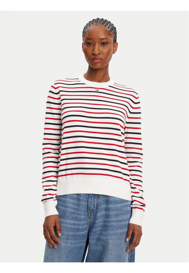 Tommy Jeans Sweter Essential DW0DW20159 Kolorowy Regular Fit. Materiał: bawełna. Wzór: kolorowy