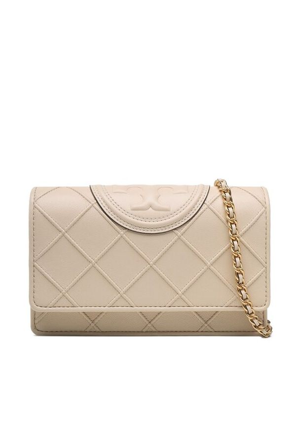 Tory Burch Torebka Fleming Soft Chain Wallet 138853 Beżowy. Kolor: beżowy. Materiał: skórzane