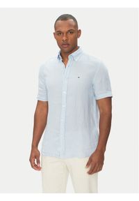 TOMMY HILFIGER - Tommy Hilfiger Koszula MW0MW35207 Błękitny Regular Fit. Kolor: niebieski. Materiał: len