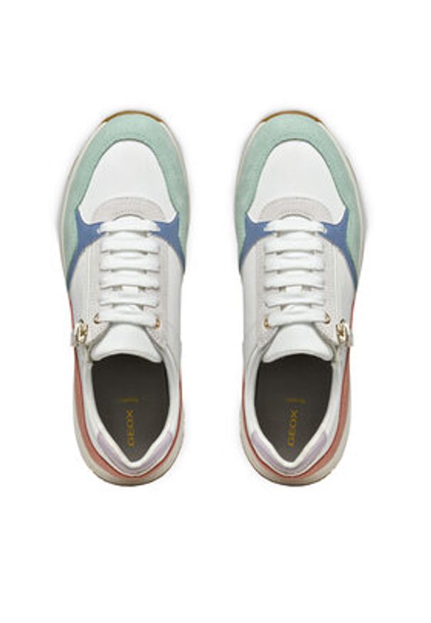 Geox Sneakersy D Bulmya D36NQB 01122 C1548 Biały. Kolor: biały. Materiał: zamsz, skóra
