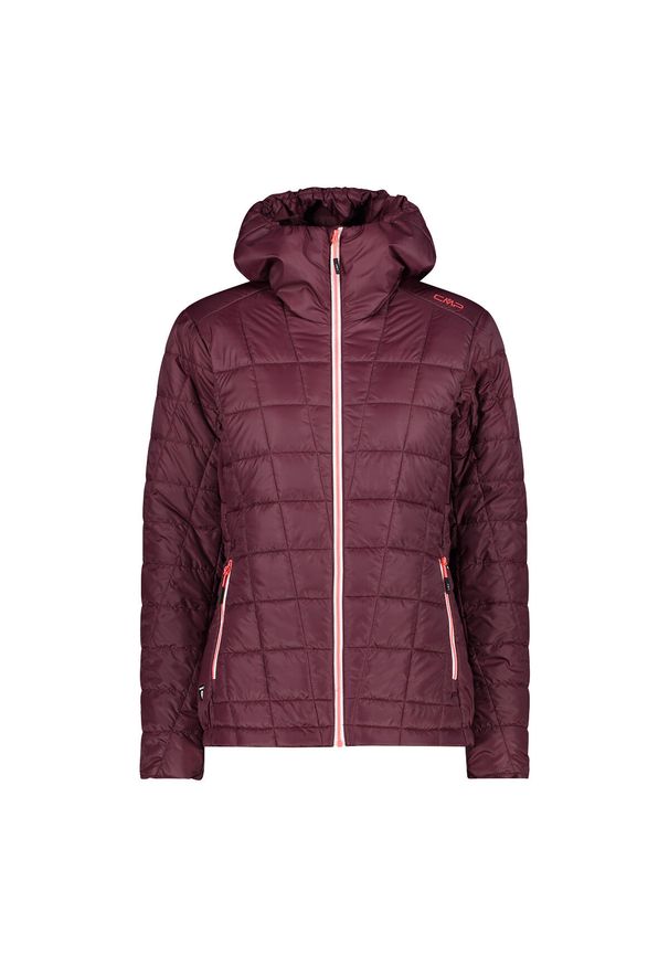 Damska kurtka z kapturem CMP Unlimitech. Typ kołnierza: kaptur. Kolor: czerwony, wielokolorowy, brązowy. Materiał: puch. Sport: turystyka piesza