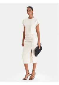 Patrizia Pepe Spódnica midi 8G0530/A701-W409 Écru Regular Fit. Materiał: syntetyk. Długość: midi #4