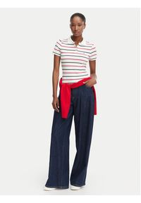 Tommy Jeans Polo DW0DW22327 Biały Slim Fit. Typ kołnierza: polo. Kolor: biały. Materiał: bawełna #2