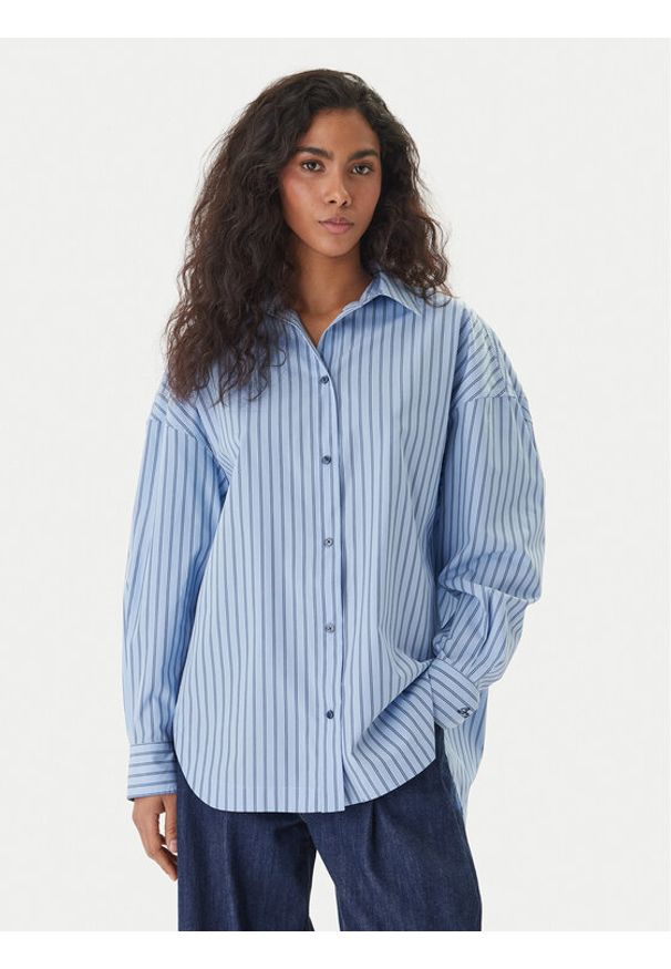 BOSS Koszula C_Bostatta 50559241 Niebieski Oversize. Kolor: niebieski. Materiał: bawełna