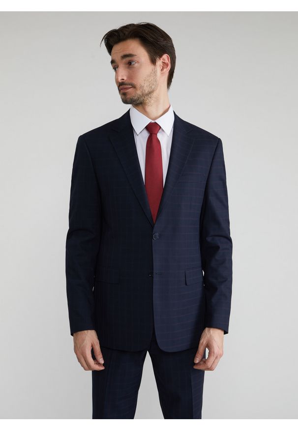 Pako Lorente - PAKO LORENTE – Granatowa marynarka garniturowa P22SF-3G-013-G-S. Kolor: niebieski. Materiał: poliester, elastan, wiskoza