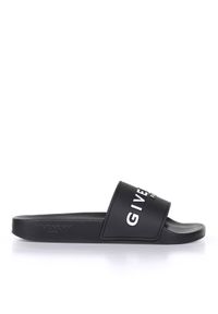 Givenchy - GIVENCHY - Czarne klapki z kontrastowym logo. Kolor: czarny #1