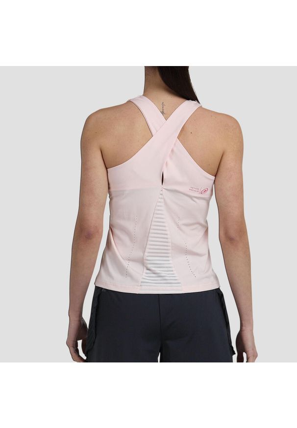 Koszulka na ramiączka do padla damska Bullpadel Envio. Kolor: różowy. Materiał: jersey, nylon, tkanina. Długość rękawa: na ramiączkach