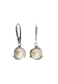 Polcarat Design - Kolczyki srebrne z perłami K 1883. Materiał: srebrne. Kolor: srebrny. Kamień szlachetny: perła #1