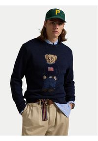 Polo Ralph Lauren Sweter 710946137001 Granatowy Regular Fit. Typ kołnierza: polo. Kolor: niebieski. Materiał: bawełna #5