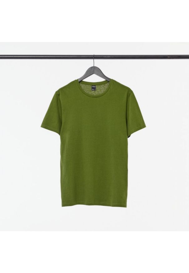 outhorn - Gładki t-shirt męski. Materiał: bawełna, jersey, materiał. Wzór: gładki