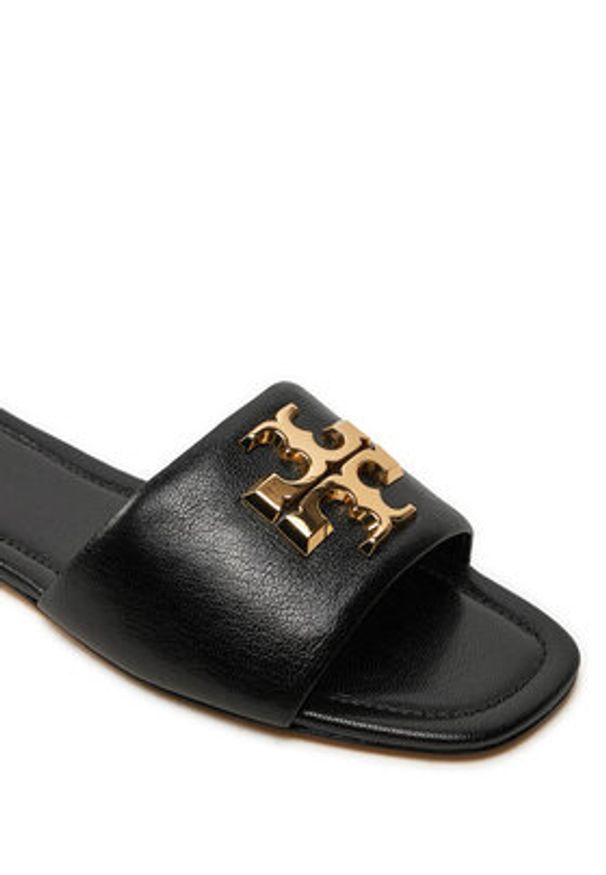 Tory Burch Klapki Eleanor Slide 157966 Czarny. Kolor: czarny. Materiał: skóra