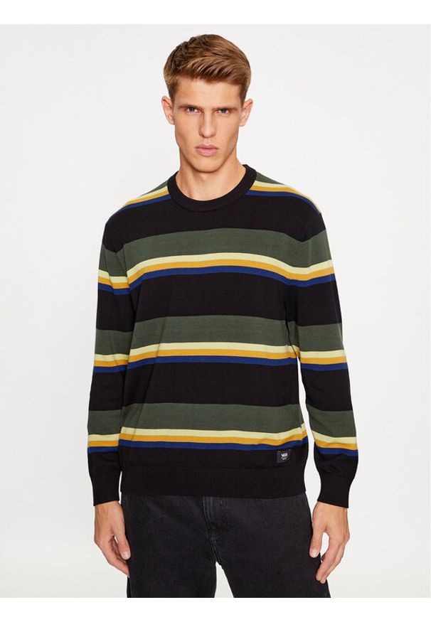 Vans Bluza Tacuba Stripe Crew Sweater VN000F50CM31 Czarny Regular Fit. Kolor: czarny. Materiał: bawełna
