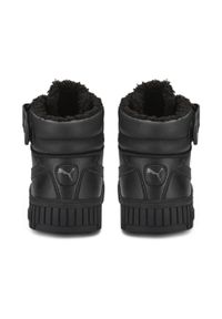 Puma - Damskie sneakersy Carina 2.0 Mid Winter PUMA Black Dark Shadow Gray. Zapięcie: rzepy. Kolor: czarny, szary, wielokolorowy. Materiał: guma, syntetyk, materiał. Szerokość cholewki: normalna. Sport: turystyka piesza