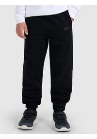 4f - 4F Spodnie dresowe joggery chłopięce - czarne 122 (6-7 lat). Okazja: na co dzień. Kolor: czarny. Materiał: dresówka. Wzór: gładki, ze splotem. Sezon: lato. Styl: sportowy, casual, młodzieżowy #2
