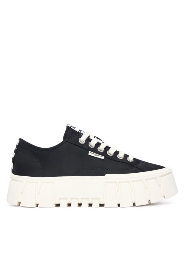 Tommy Jeans Sneakersy Tj Platform Sneaker Zebra EN0EN03070 Czarny. Kolor: czarny. Materiał: materiał. Wzór: motyw zwierzęcy. Obcas: na platformie