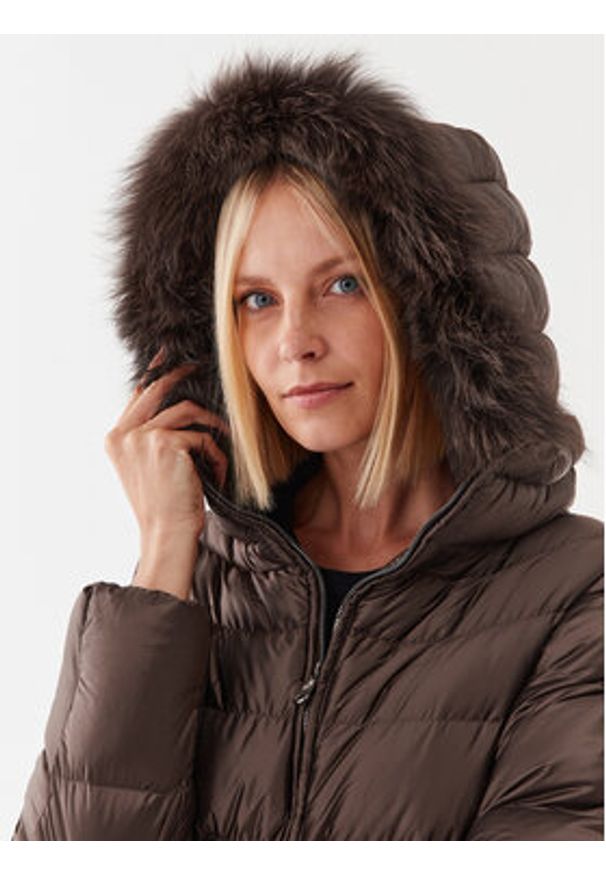 Hetrego - Hetregó Kurtka puchowa Hanna 8M602F 22WD02 Brązowy Regular Fit. Kolor: brązowy. Materiał: syntetyk. Sezon: zima