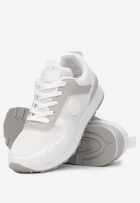 Born2be - Białe Sneakersy na Płaskiej Podeszwie z Przeszyciami Kollia. Kolor: biały. Obcas: na płaskiej podeszwie #4