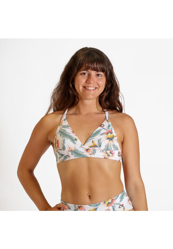 OLAIAN - Góra kostiumu kąpielowego damska Decathlon Bea Bella. Kolor: biały