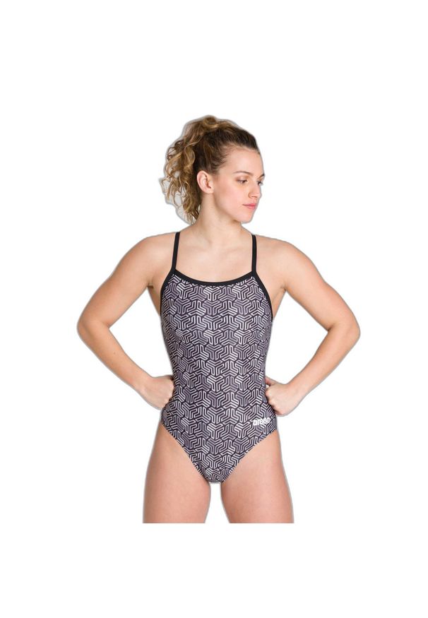 Damski kostium kąpielowy 1-częściowy Arena Kikko Light Drop Back One Piece. Kolor: czarny