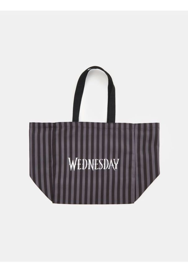 Sinsay - Torba na zakupy Wednesday - czarny. Kolor: czarny