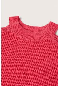 Mango Kids sweter bawełniany dziecięcy Shoulder kolor różowy. Kolor: różowy. Materiał: bawełna. Wzór: gładki #6