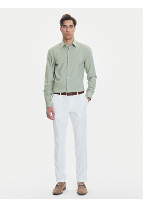 BOSS Koszula H-Hank 50469345 Zielony Slim Fit. Kolor: zielony. Materiał: bawełna