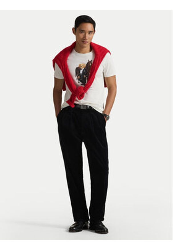 Polo Ralph Lauren T-Shirt 710P08093003 Biały Custom Slim Fit. Typ kołnierza: polo. Kolor: biały. Materiał: bawełna