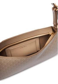 Calvin Klein Torebka Emblem Aop Small Shoulder Bag LV04F3324G Beżowy. Kolor: beżowy. Materiał: skórzane #5