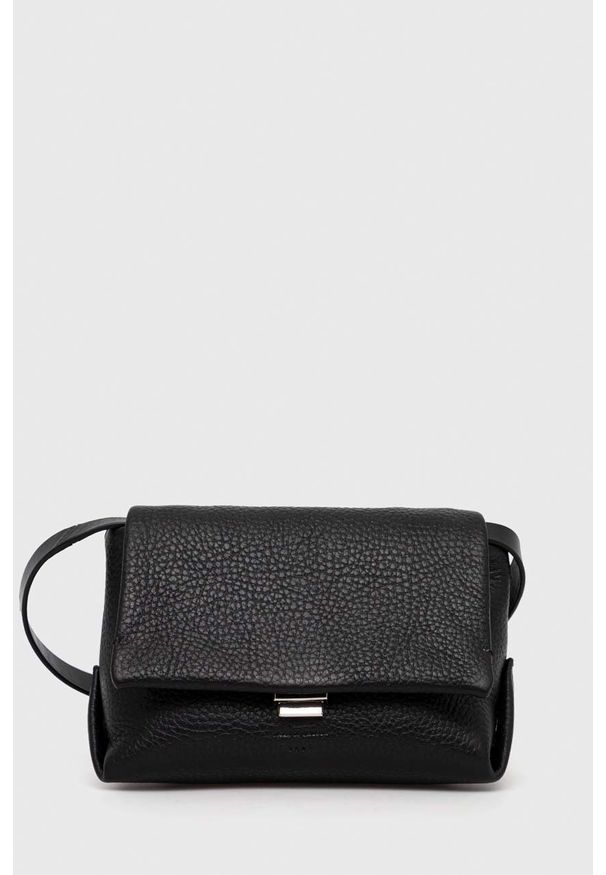 TIGER OF SWEDEN - Tiger Of Sweden torebka skórzana kolor czarny. Kolor: czarny. Materiał: skórzane. Rodzaj torebki: na ramię