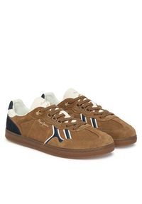 Pepe Jeans Sneakersy Ball Mix M PMS000009 Brązowy. Kolor: brązowy. Materiał: zamsz, skóra #4