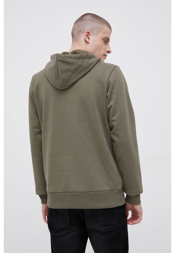 columbia - Columbia Bluza męska kolor zielony z kapturem gładka. Okazja: na co dzień. Typ kołnierza: kaptur. Kolor: zielony. Wzór: gładki. Styl: casual