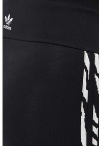 adidas Originals legginsy damskie kolor czarny wzorzyste. Stan: podwyższony. Kolor: czarny. Materiał: materiał, dzianina #3