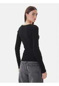 Kontatto Sweter 3M0830C Czarny Slim Fit. Kolor: czarny. Materiał: wiskoza