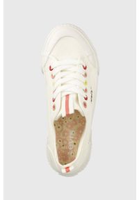 Levi's® - Levi's tenisówki dziecięce kolor biały. Okazja: na spotkanie biznesowe. Nosek buta: okrągły. Zapięcie: sznurówki. Kolor: biały. Materiał: guma, włókno. Styl: biznesowy