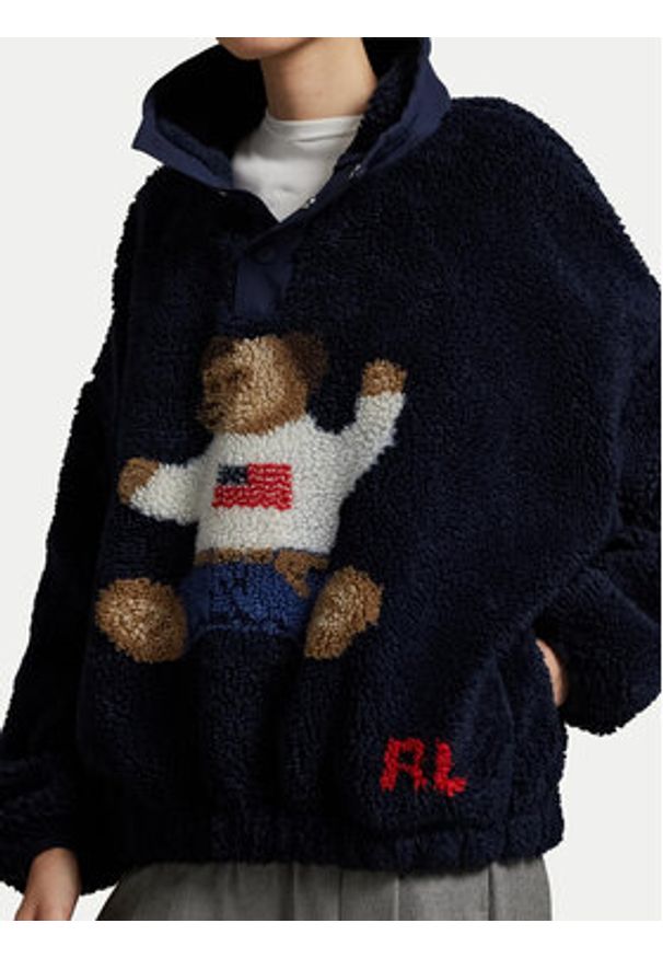 Polo Ralph Lauren Polar 211971768001 Granatowy Relaxed Fit. Typ kołnierza: polo. Kolor: niebieski. Materiał: syntetyk